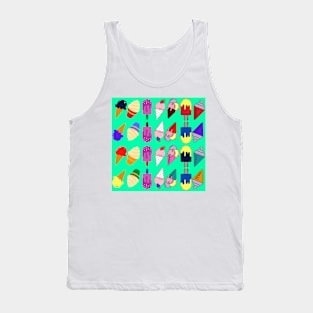 Ice Cream Flavour Green Background Tank Top